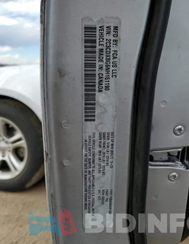 2C3CDXBG6NH161190 Photo# 12