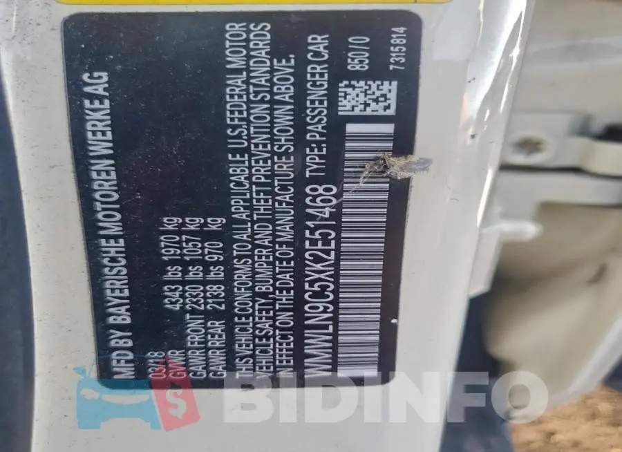 WMWLN9C5XK2E51468 Photo# 13
