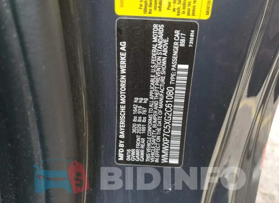 WMWXP7C5XG2C61080 Photo# 13