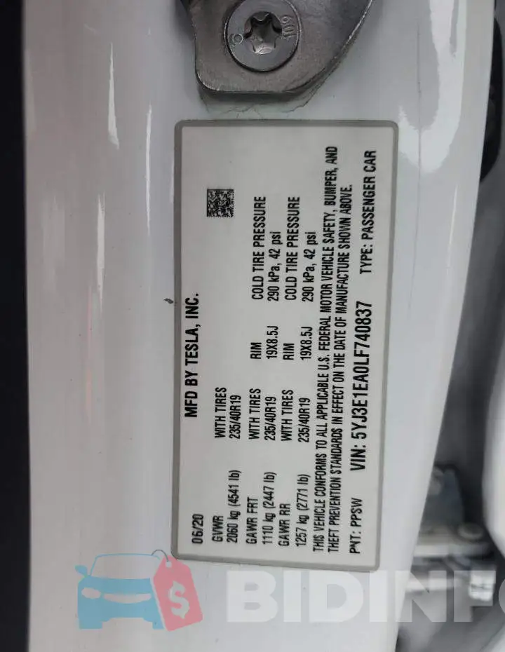 5YJ3E1EA0LF740837 Photo# 12