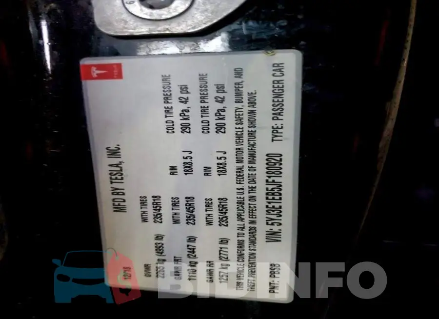 5YJ3E1EB5JF180920 Photo# 12