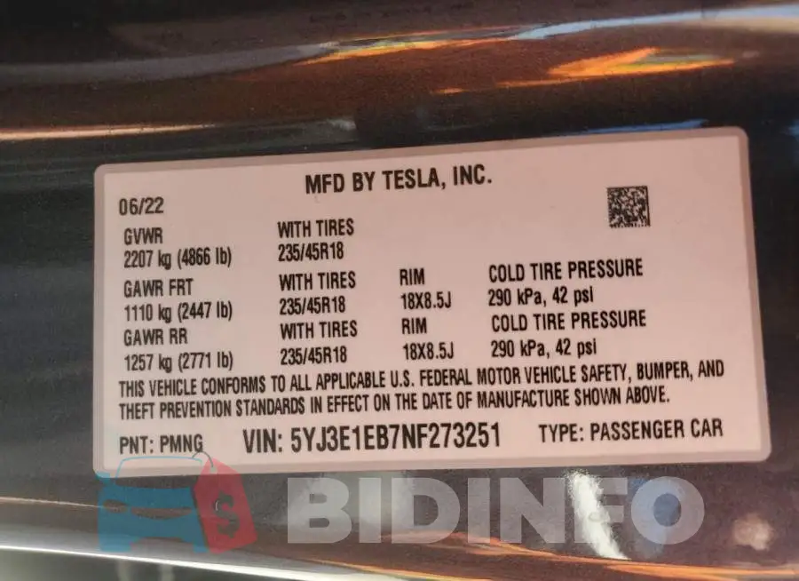 5YJ3E1EB7NF273251 Photo# 12