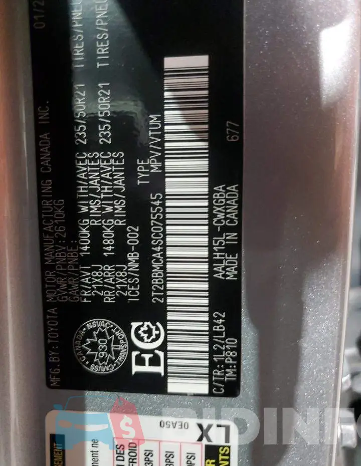2T2BBMCA4SC075545 Photo# 12