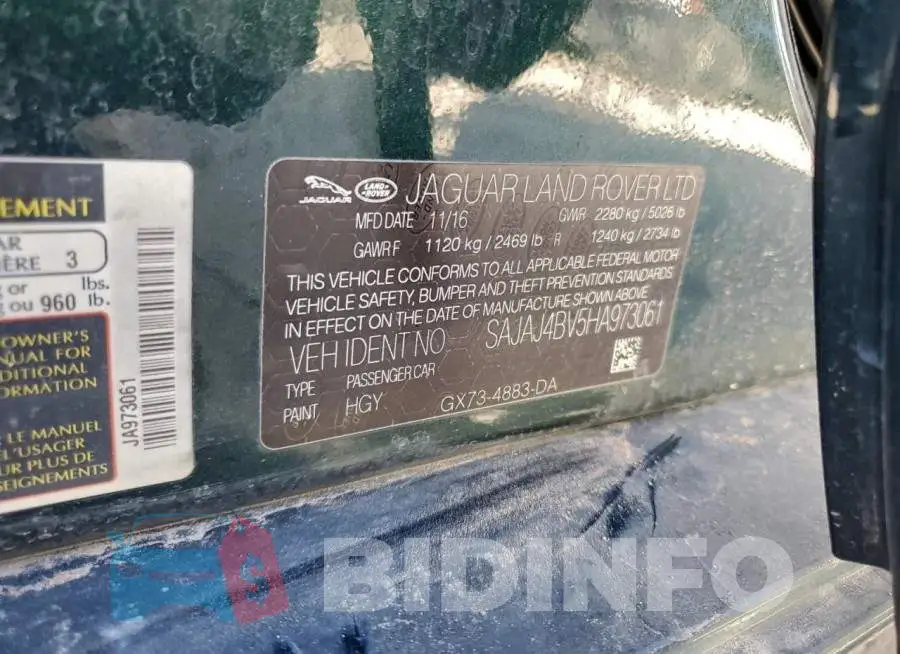 SAJAJ4BV5HA973061 Photo# 12