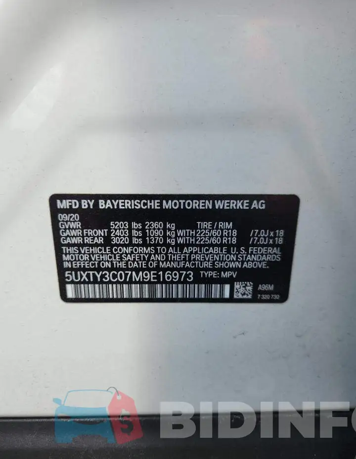 5UXTY3C07M9E16973 Photo# 13