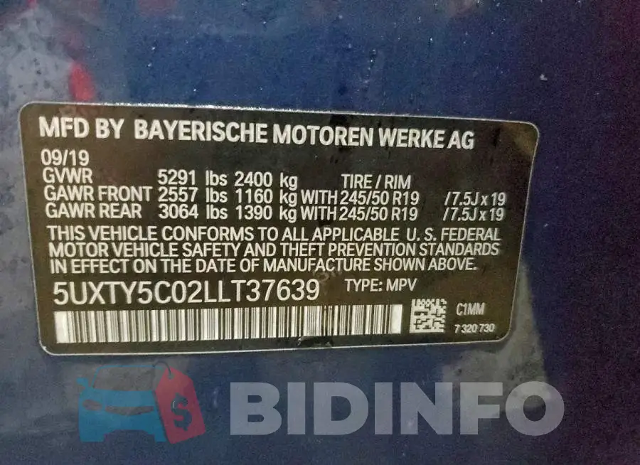 5UXTY5C02LLT37639 Photo# 13