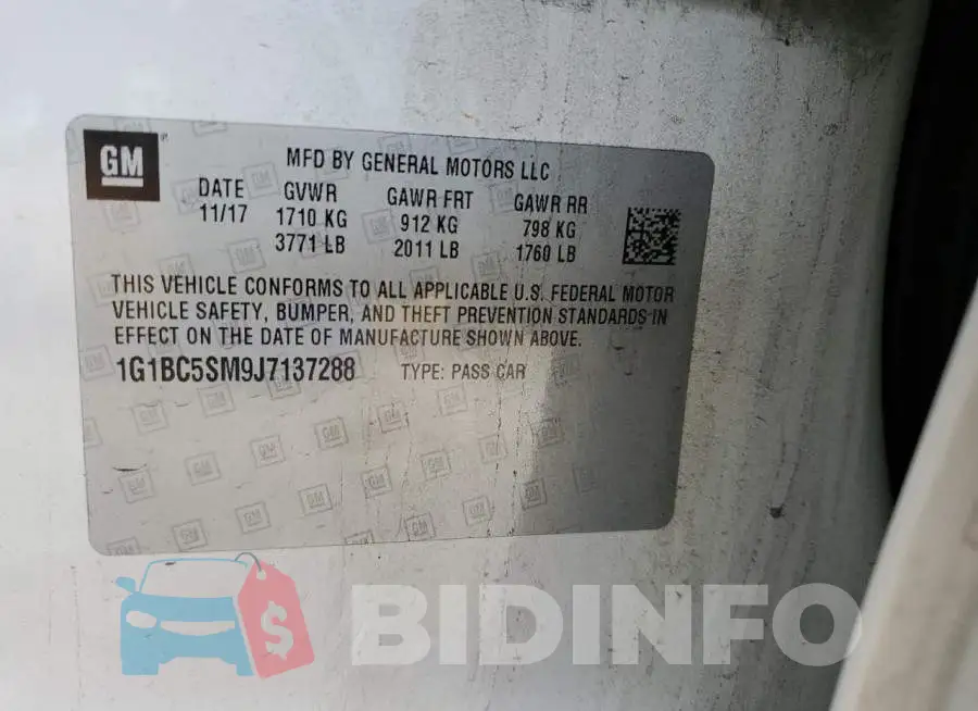1G1BC5SM9J7137288 Photo# 12
