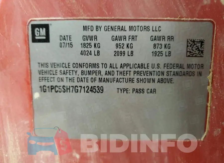 1G1PC5SH7G7124539 Photo# 12