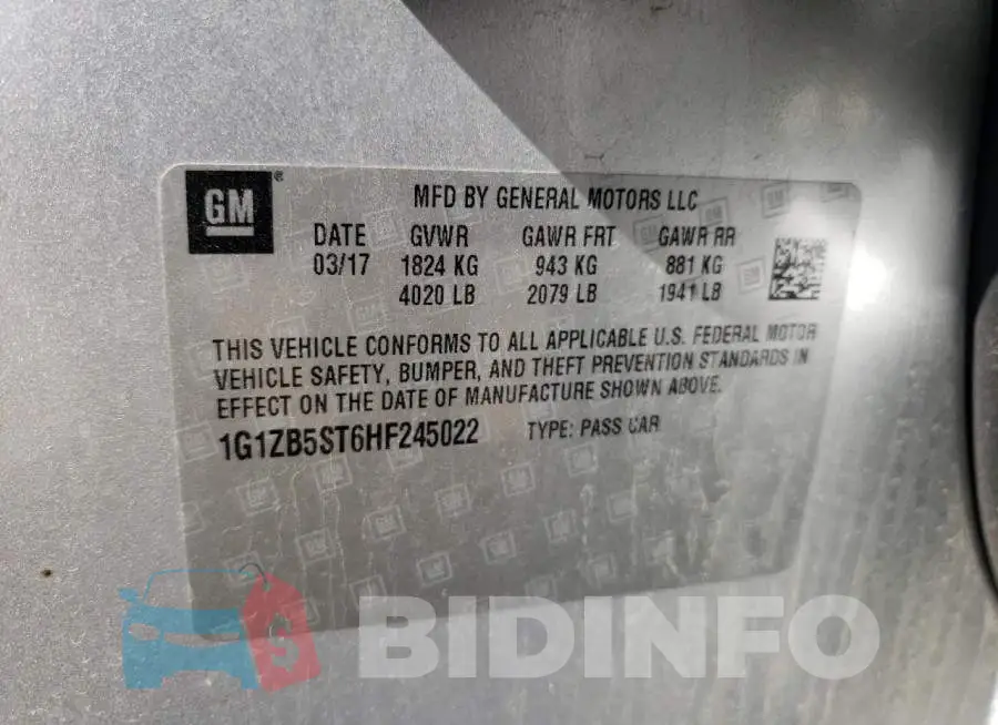 1G1ZB5ST6HF245022 Photo# 12
