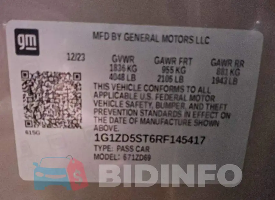 1G1ZD5ST6RF145417 Photo# 12