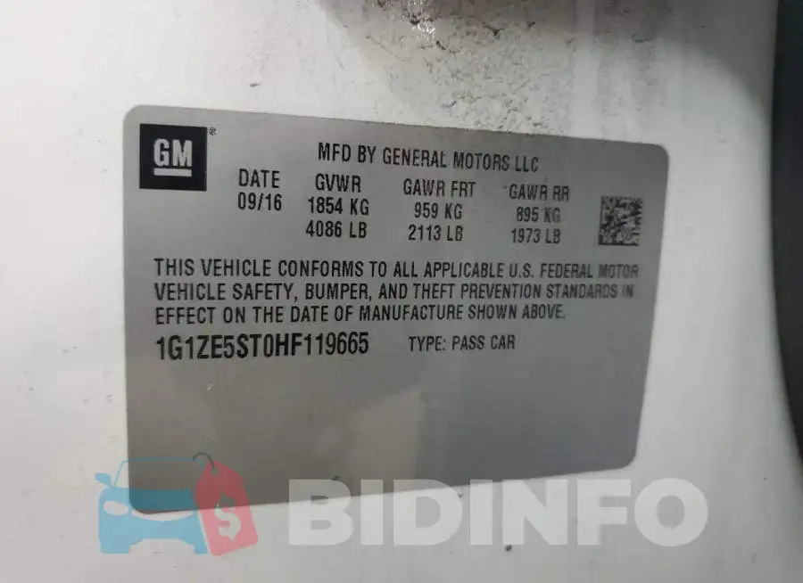 1G1ZE5ST0HF119665 Photo# 13