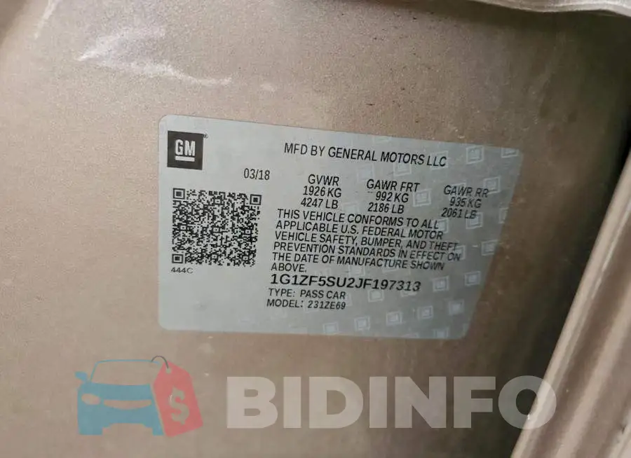 1G1ZF5SU2JF197313 Photo# 12