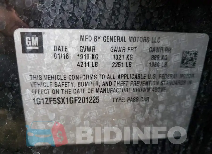 1G1ZF5SX1GF201225 Photo# 12