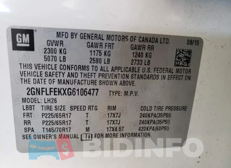 2GNFLFEKXG6106477 Photo# 13