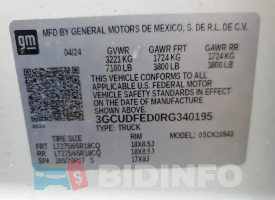 3GCUDFED0RG340195 Photo# 13