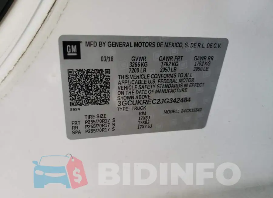 3GCUKREC2JG342484 Photo# 13