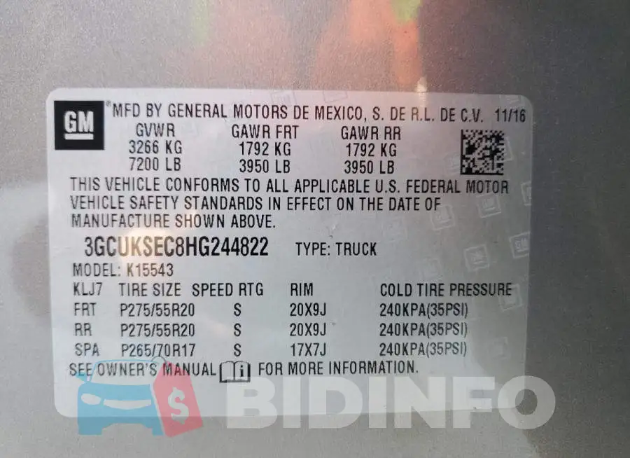 3GCUKSEC8HG244822 Photo# 12