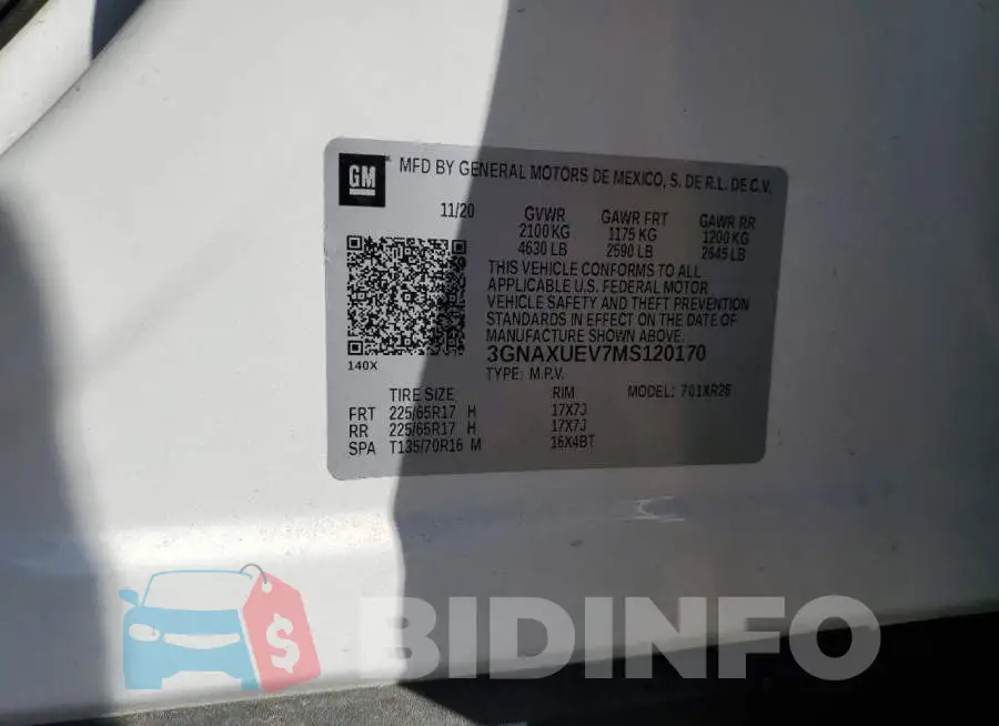 3GNAXUEV7MS120170 Photo# 13