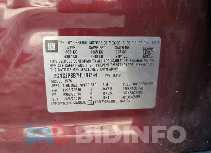 3GNCJPSB7HL181394 Photo# 13