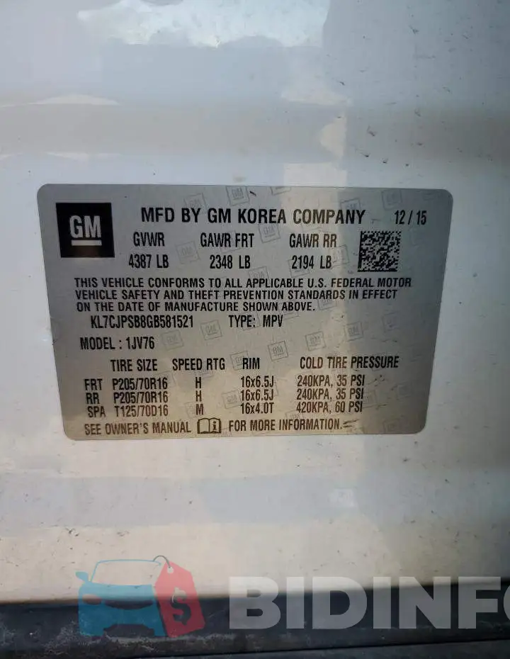 KL7CJPSB8GB581521 Photo# 14