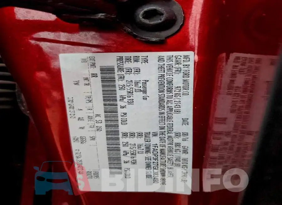 1FADP3F27GL383490 Photo# 12