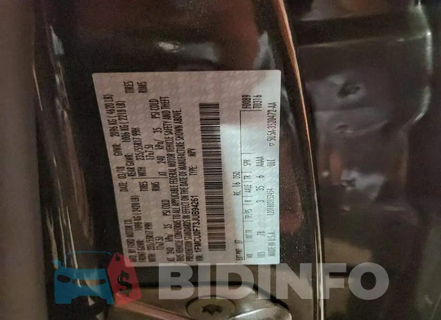 1FMCU0F73JUB94261 Photo# 13