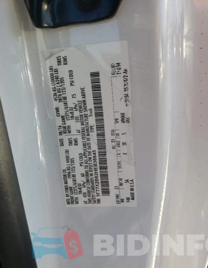 1FT7X2B62HEB38645 Photo# 12