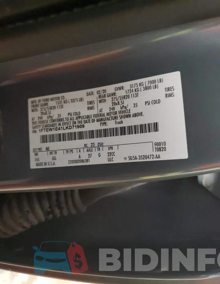 1FTEW1E41LKD71909 Photo# 13
