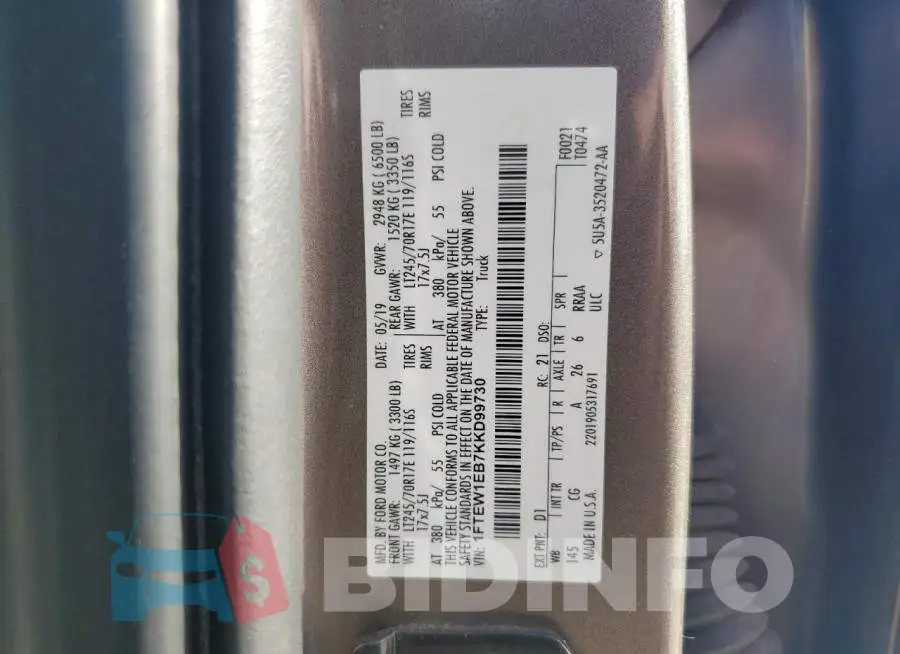 1FTEW1EB7KKD99730 Photo# 12