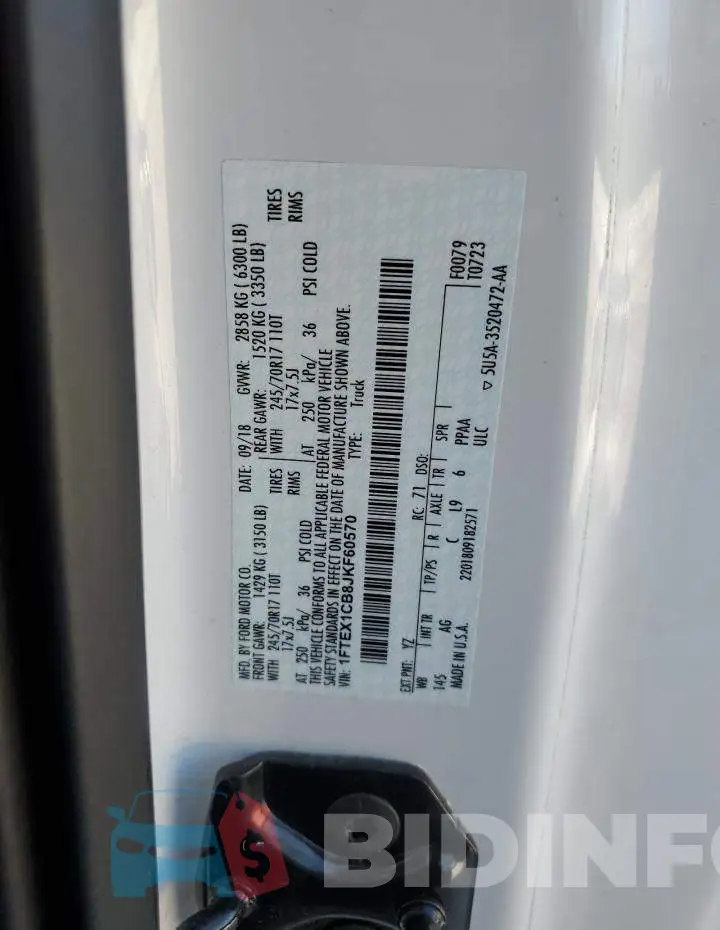1FTEX1CB8JKF60570 Photo# 12
