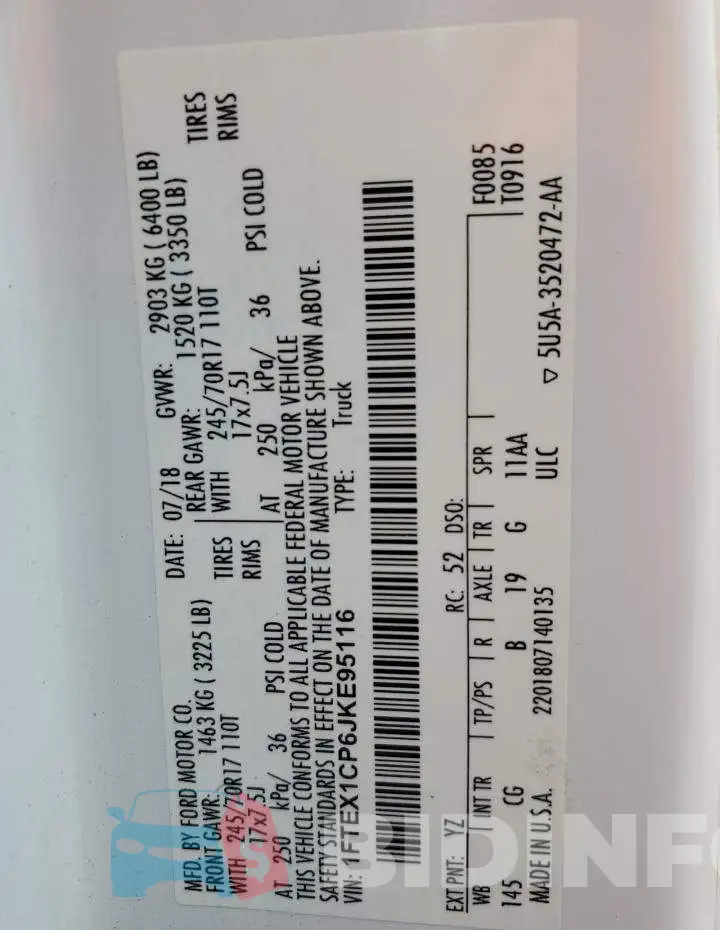 1FTEX1CP6JKE95116 Photo# 12
