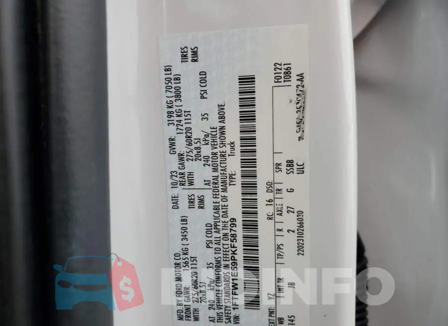 1FTFW1E59PKF58799 Photo# 13