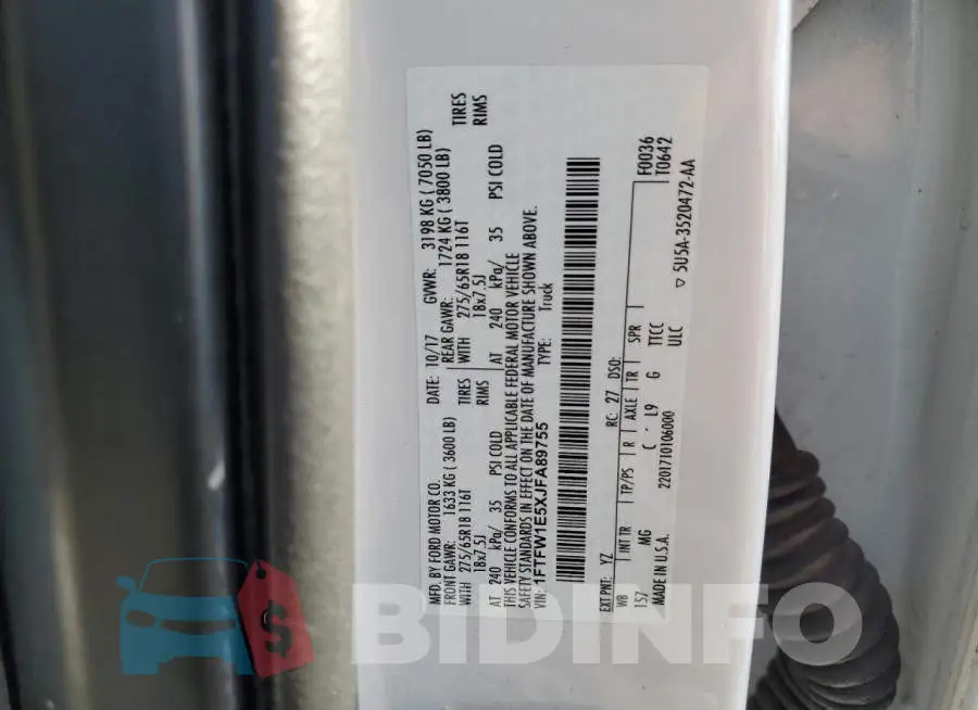 1FTFW1E5XJFA89755 Photo# 12