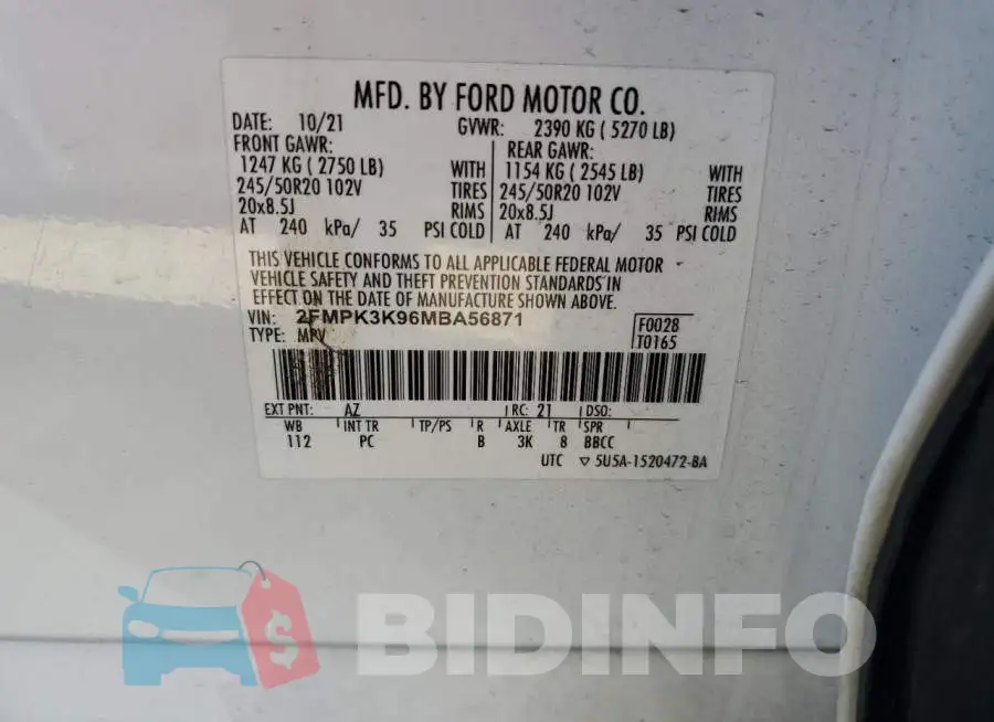 2FMPK3K96MBA56871 Photo# 13