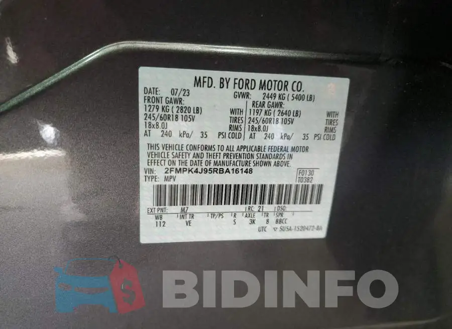 2FMPK4J95RBA16148 Photo# 14