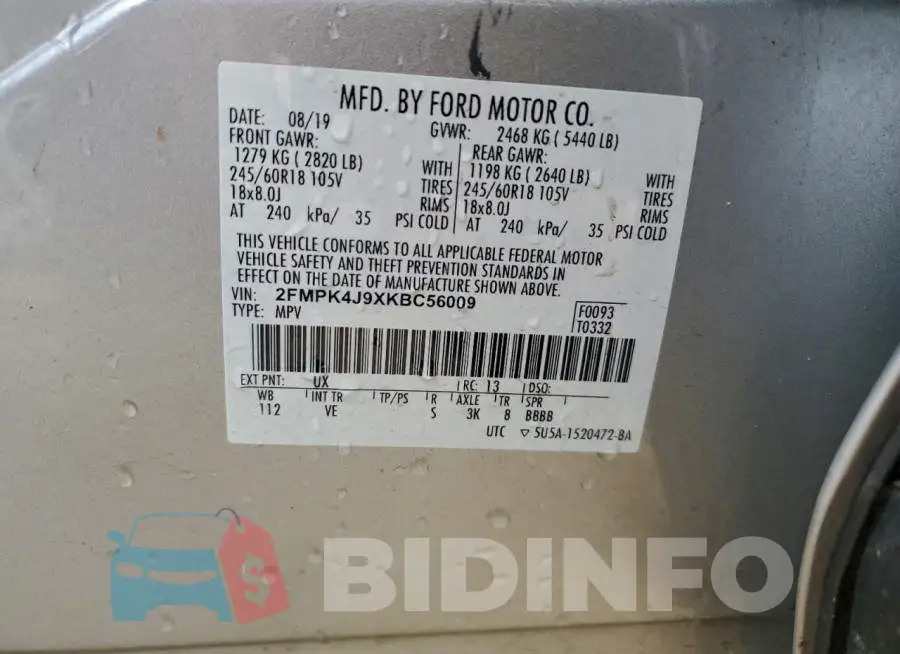 2FMPK4J9XKBC56009 Photo# 13