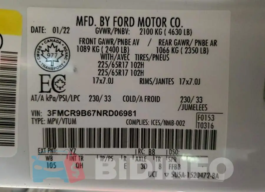 3FMCR9B67NRD06981 Photo# 13