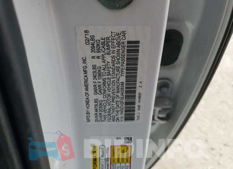 1HGCV2F32JA026348 Photo# 12