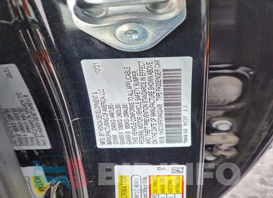 1HGCV3F97MA022438 Photo# 12