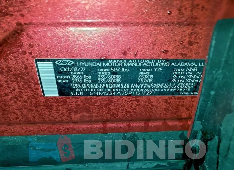 5NMS34AJ5PH517271 Photo# 14