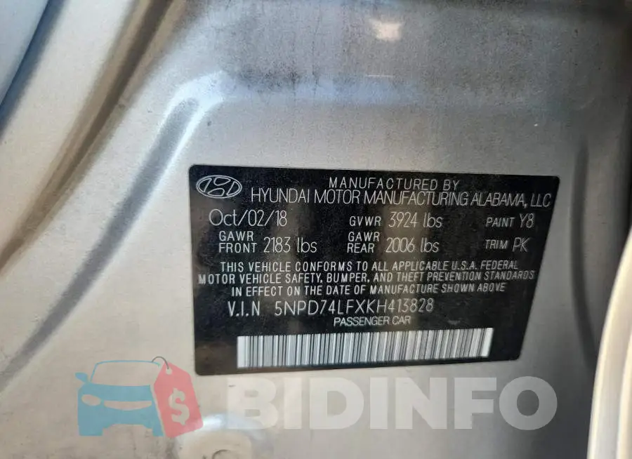 5NPD74LFXKH413828 Photo# 12
