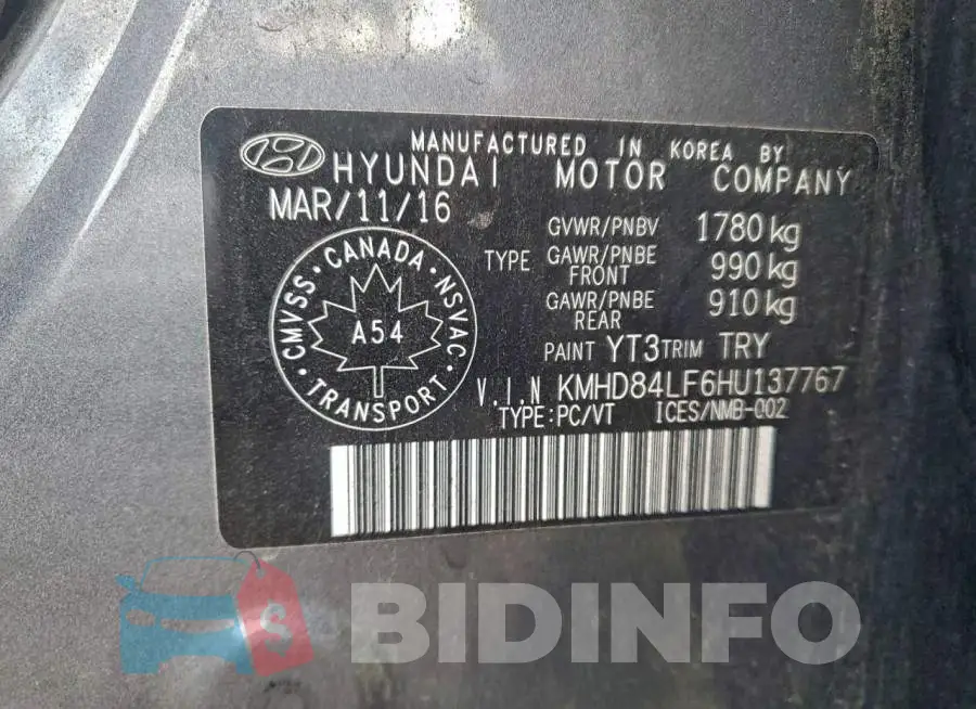 KMHD84LF6HU137767 Photo# 13