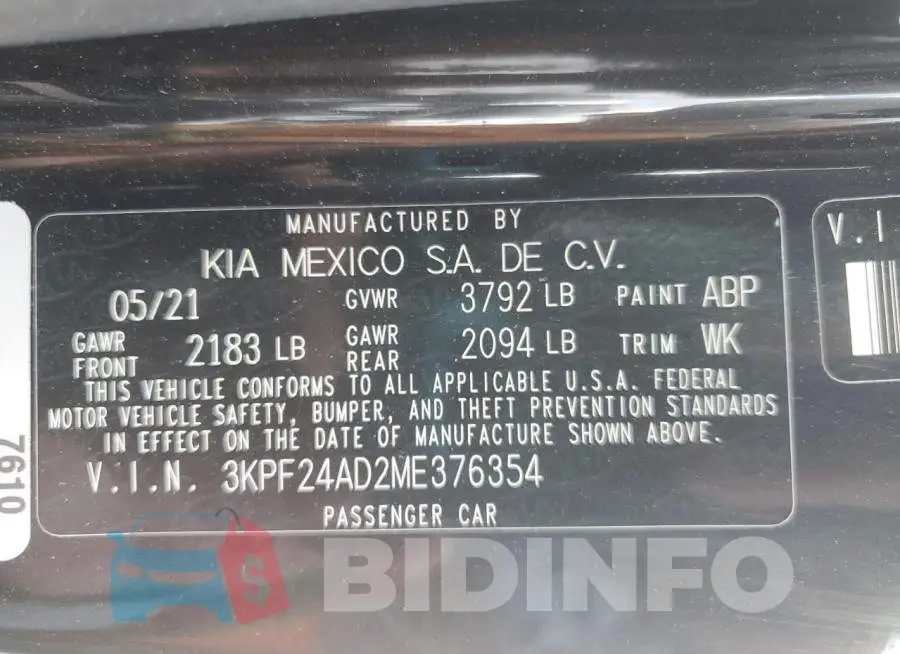 3KPF24AD2ME376354 Photo# 12