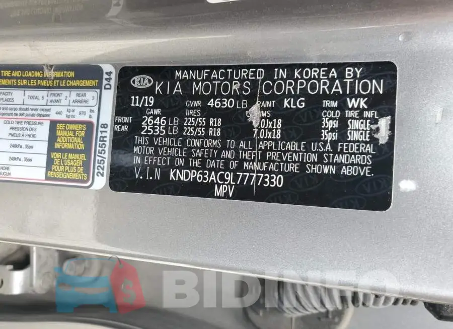 KNDP63AC9L7777330 Photo# 13