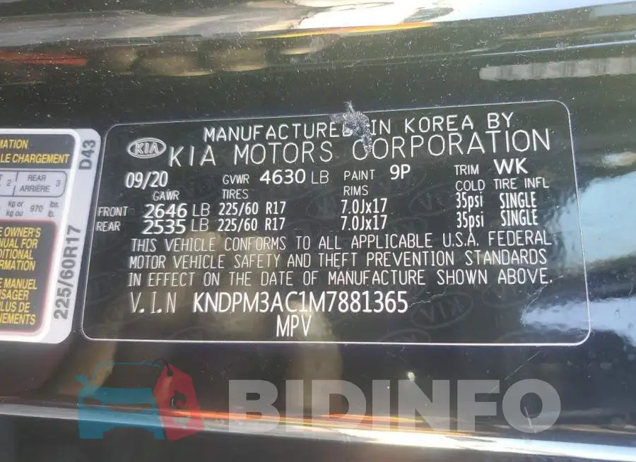 KNDPM3AC1M7881365 Photo# 14