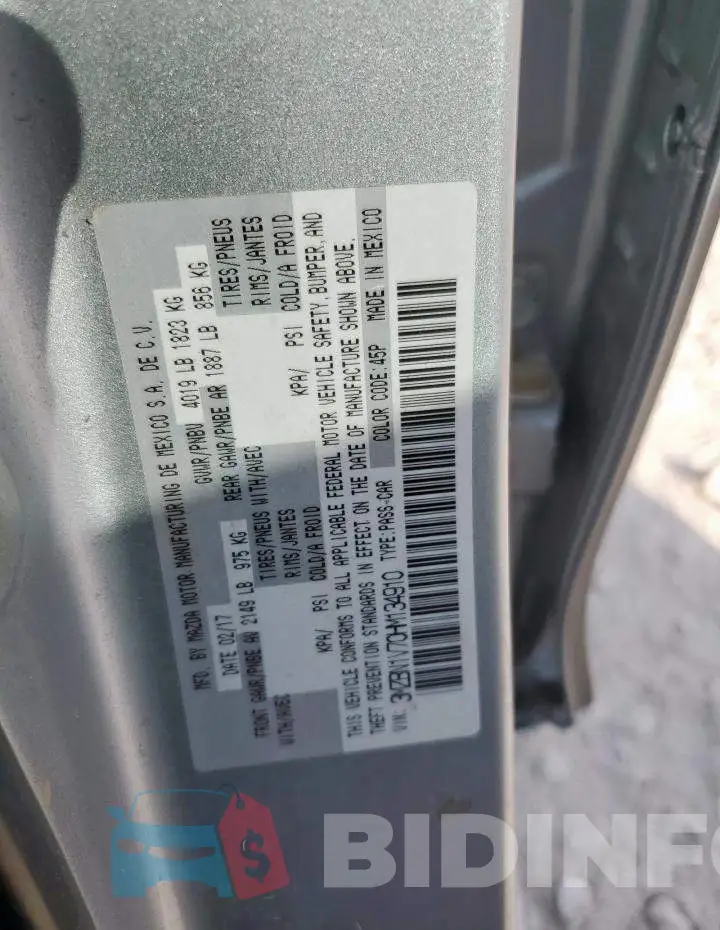 3MZBN1V70HM134910 Photo# 12