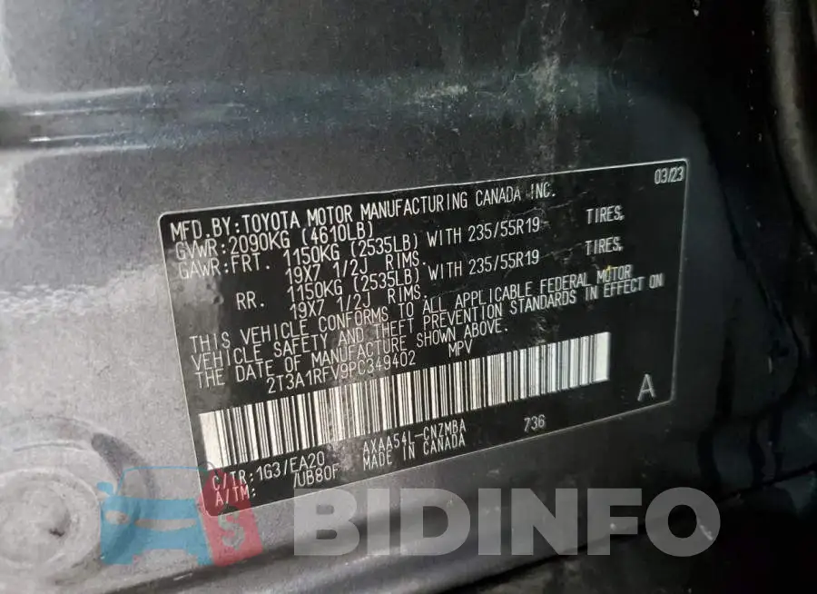 2T3A1RFV9PC349402 Photo# 13