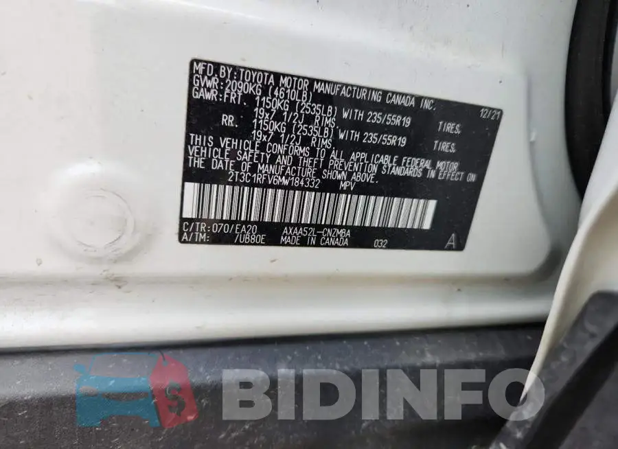 2T3C1RFV6MW184332 Photo# 12