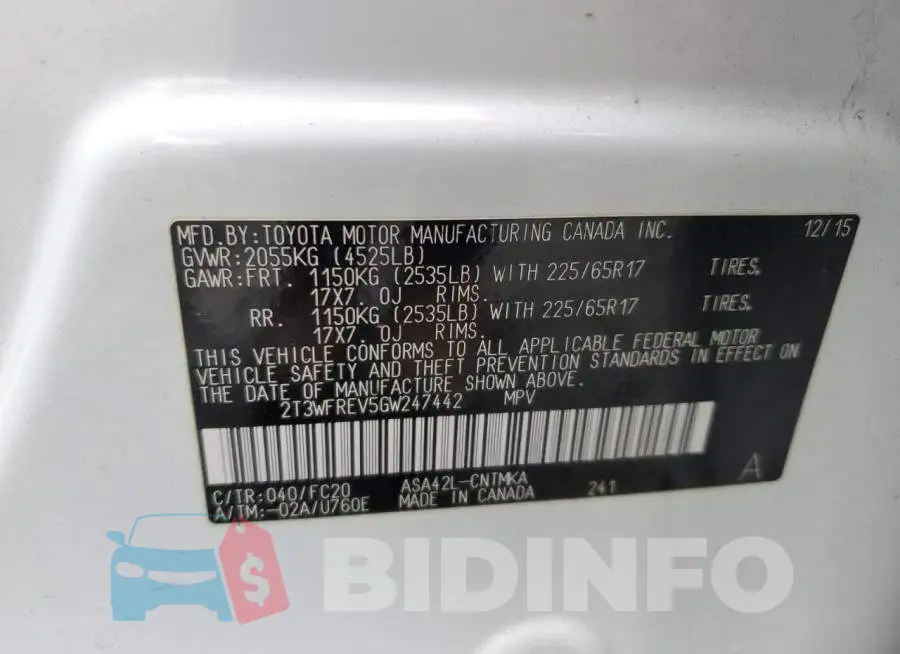 2T3WFREV5GW247442 Photo# 14