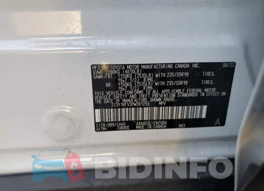 2T3Y1RFV3PW281255 Photo# 13
